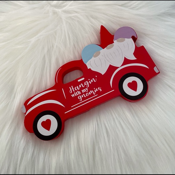 NEW! Valentine Farmhouse Truck Metal & Wooden 2-Piece Sign Lot New Love Gnomes - Picture 5 of 8